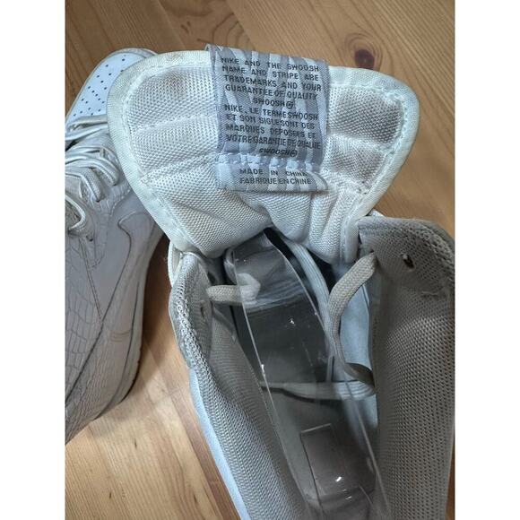 Nike Dunk Sky Hi Top Hidden Wedge Sneaker Women 8 Textured Croc Print Wedge Shoe - Picture 8 of 15